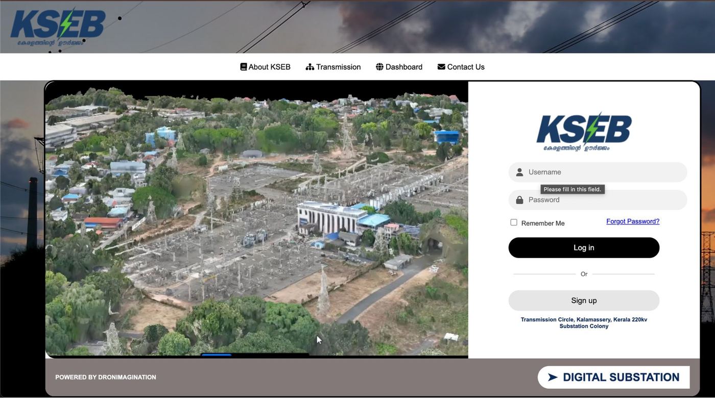 Substation GIS aerial view